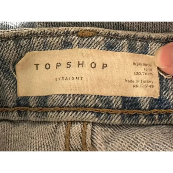 NWOT‎ Topshop Straight Distressed Jean - Picture 6 of 7